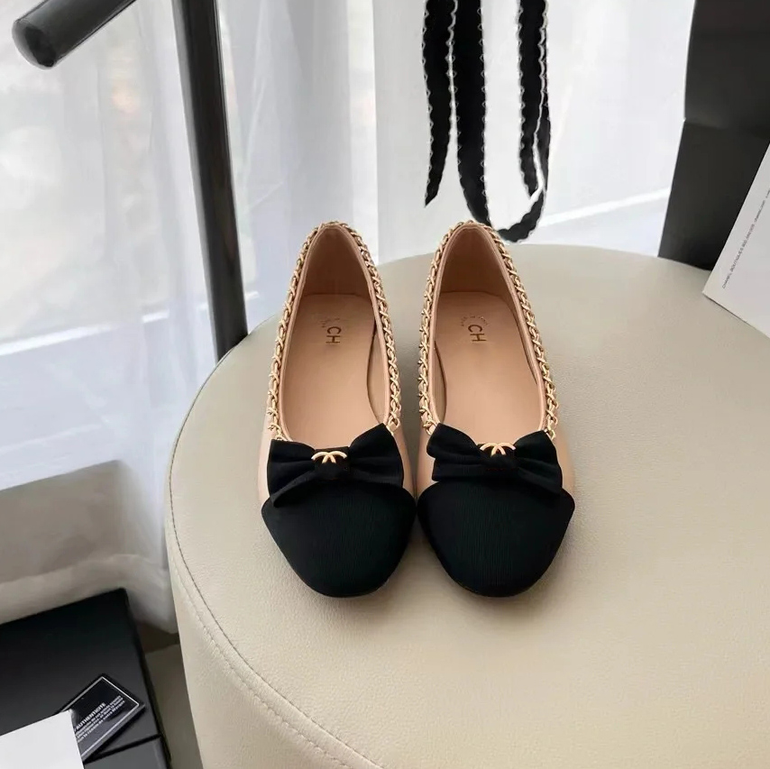 France Paris designer Ballet Flats Shoes Women brands Quilted Genuine Leather Slip on Ballerina Round Toe Ladies Dress Shoes Zapatos 8 style