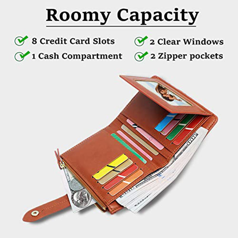 New Large Capacity Leather Wallet For Women With Zipper Short Wallet Red Credit Card Holder Fashion Women'S Small Wallet