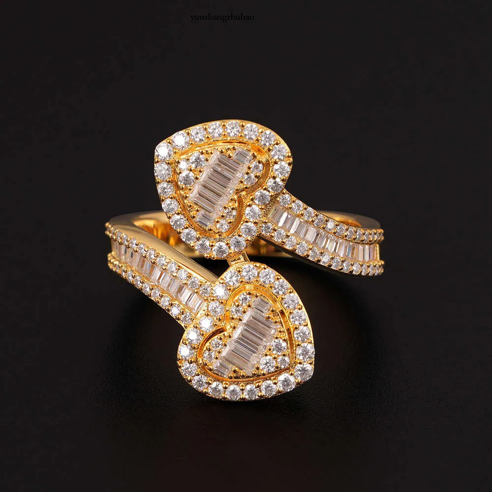 Size Moissanite Heart Rings for Women Sier Wedding Ring Finger Jewelry Men Pass Tester Free Shipping