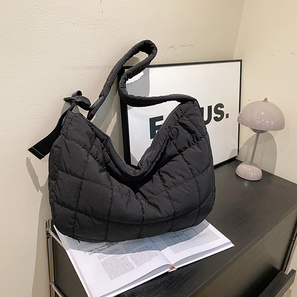 Cotton Padded Crossbody Bags for Women Quilted Puffer Shoulder Bag Puffy Messenger Cloud Bag Female Handbag Purse for Women 2024