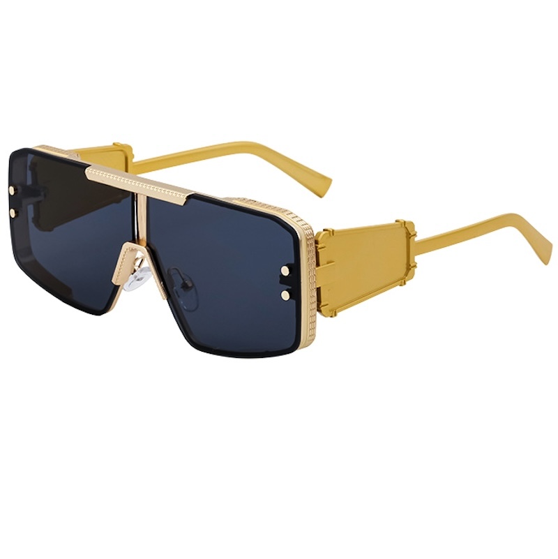 Extra Large Sunglasses Men Big Cool Steampunk Thick Oversized Sun Glasses Mens y2k Wrap Around Cyberpunk Futuristic Personalized Metal Punk Goggle S19