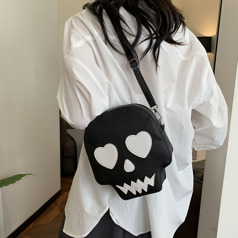 PU Skeleton Bag Creative Crossbody Wallet Adjustable Strap Ghost Crossbody Bag Funny Messenger Bag Ghost Satchel Bag
