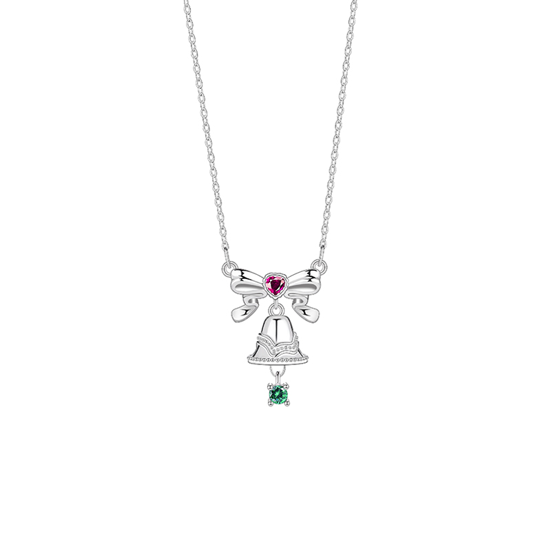 Original Design Zircon-Adorned Christmas Pendant Necklace - Ladies' Holiday Jewelry