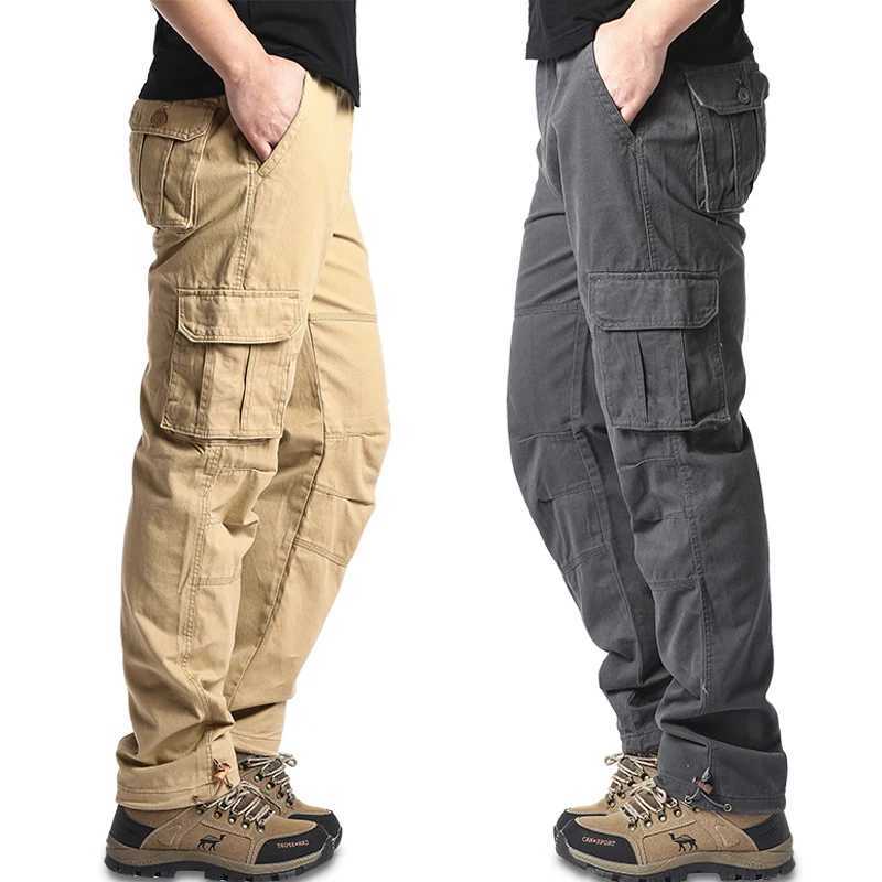 Big Size Mens Casual Sports Pants Stretch Waist Tactical Cargo Pants Man Hiking Pants Joggers Cotton Trousers LX241107