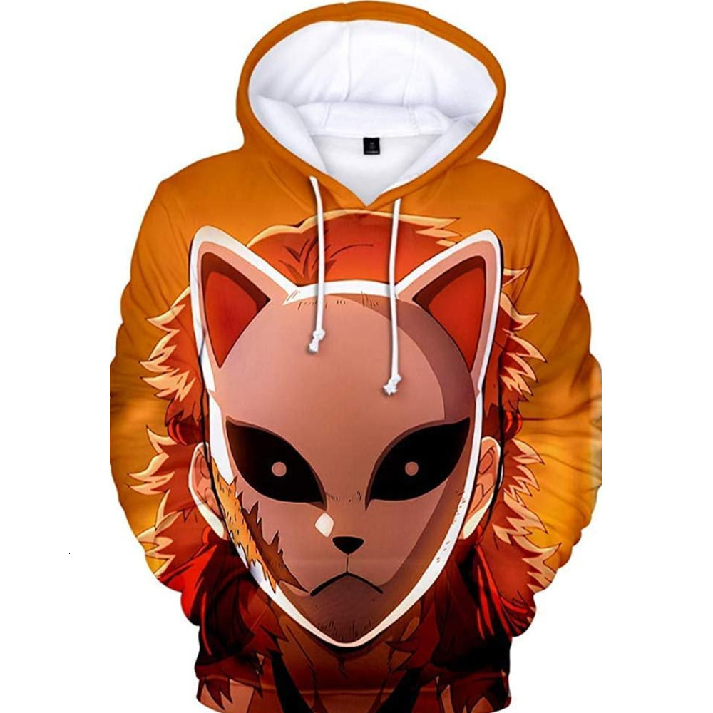 Hoodie for Mens Womens Demon Slayer Anime Pullover Hoodie - Halloween Unisex Adult Manga Character Merch With Kangaroo Pockets Graphic