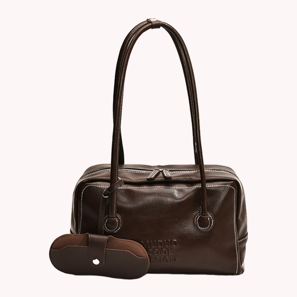 Shoulder Bag for Women with Double Zip Underarm Bag PU Leather with Inner Pocket Hobo Bag for Work Travel