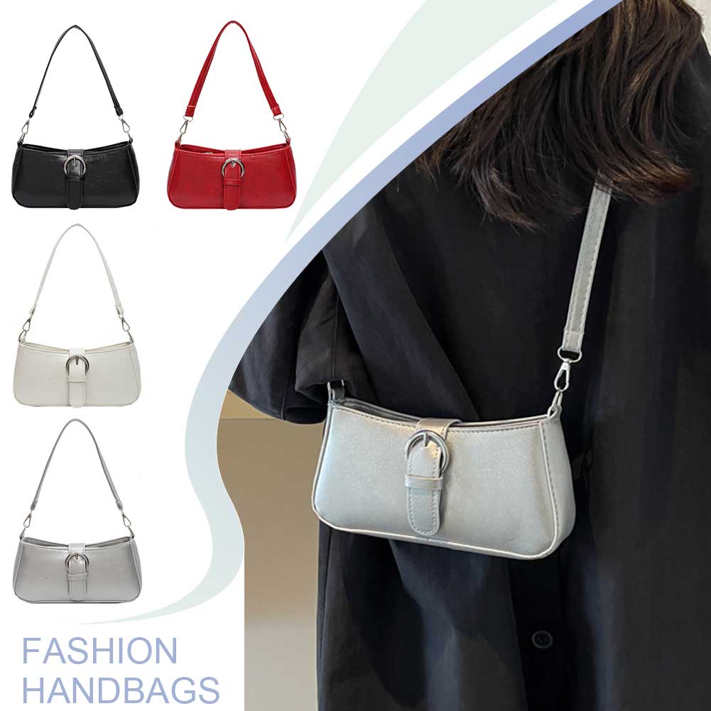 Women PU Fashion Shoulder Bag Solid Color Casual Tote Handbag Stylish Crossbody Bag Trendy Messenger Bag Chic Hobo Bag