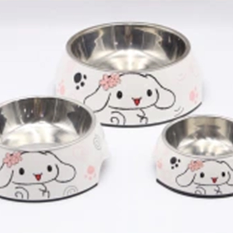 Stylish Antiskid Cartoon Stainless Steel Pet Food Dishes for Small to Large Dogs