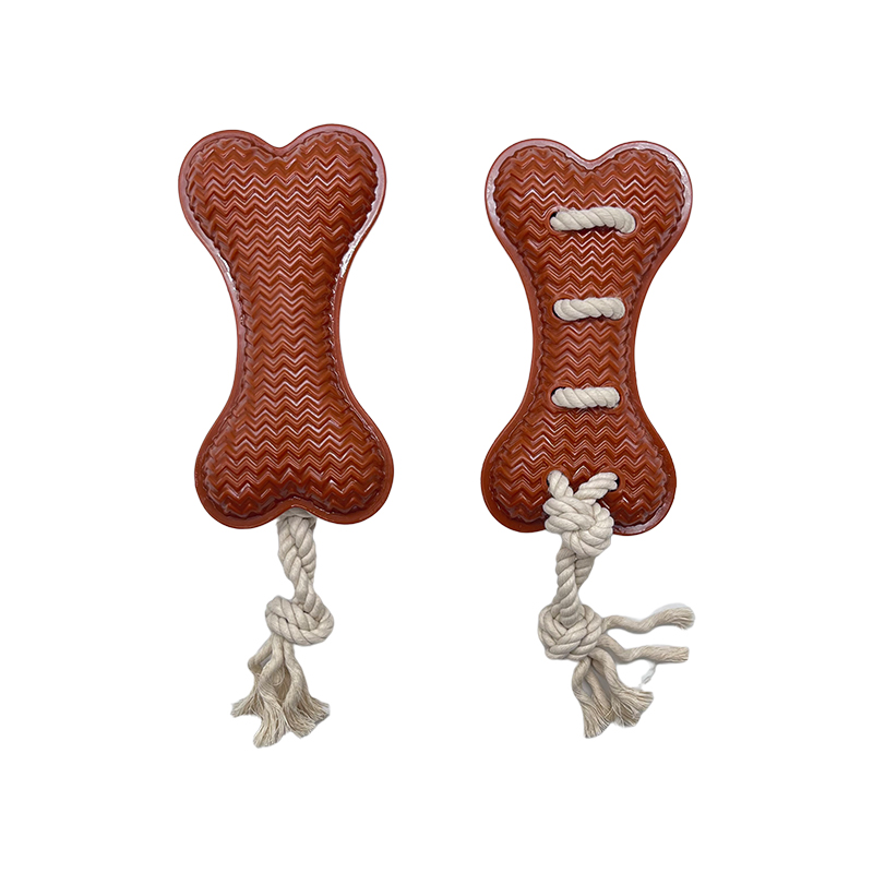 Interactive Natural Rubber Bone Indestructible Dog Toy Chew