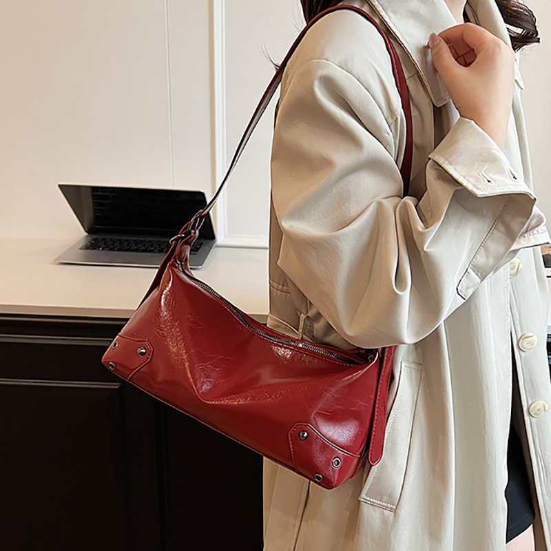 2024 New Women's Square Bags Retro Versatile Pu Leather Female One Shoulder Bag Autumn Winter Casual Commuting Crossbody Purses
