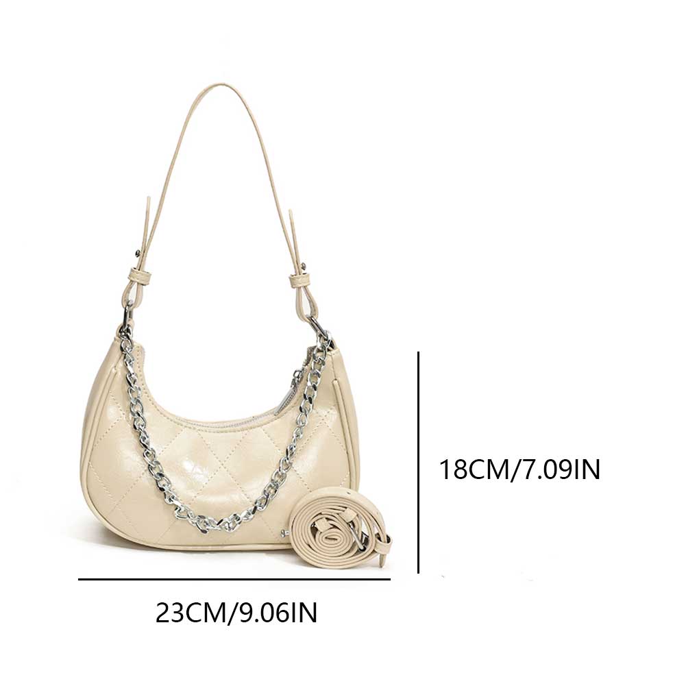 Luxury Designer Shoulder Bag PU Leather Fashion Handbag with Chain Everyday Purse for Women and Girls
