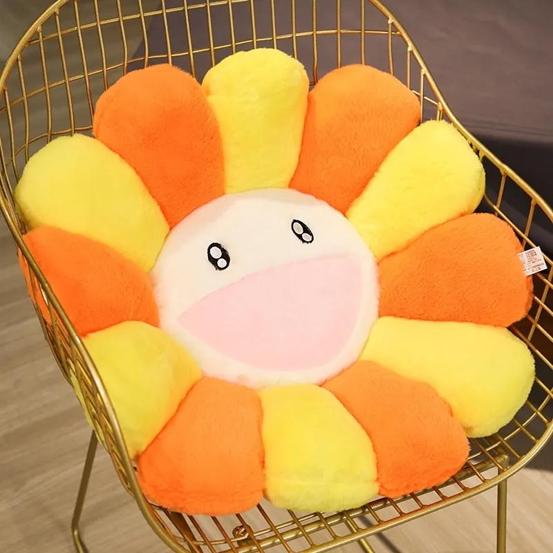1pc super big Plush Sun Flowers Pillow Soft Toy Stuffed Toy Plush Mats Meditation Cushion Floor Cushions for Kids 201009