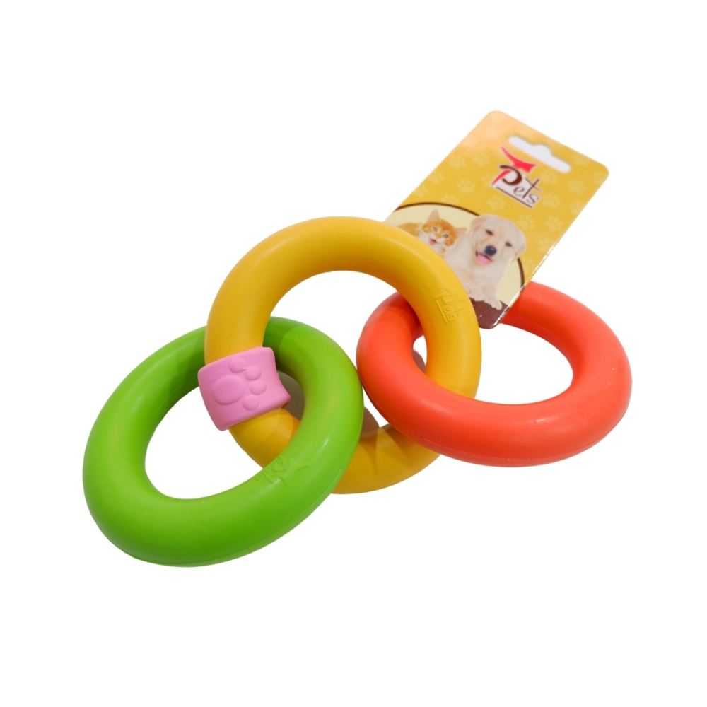 Dog Toy Chew Toy Hot Selling Invincible Chains Three Ring Rubber