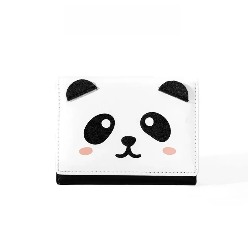 Cute Panda Small Money Clip Pocket Wallets for Students Mini Coin Purse Ultra-thin Small Buckle Card Bag Billetera Para Hombres