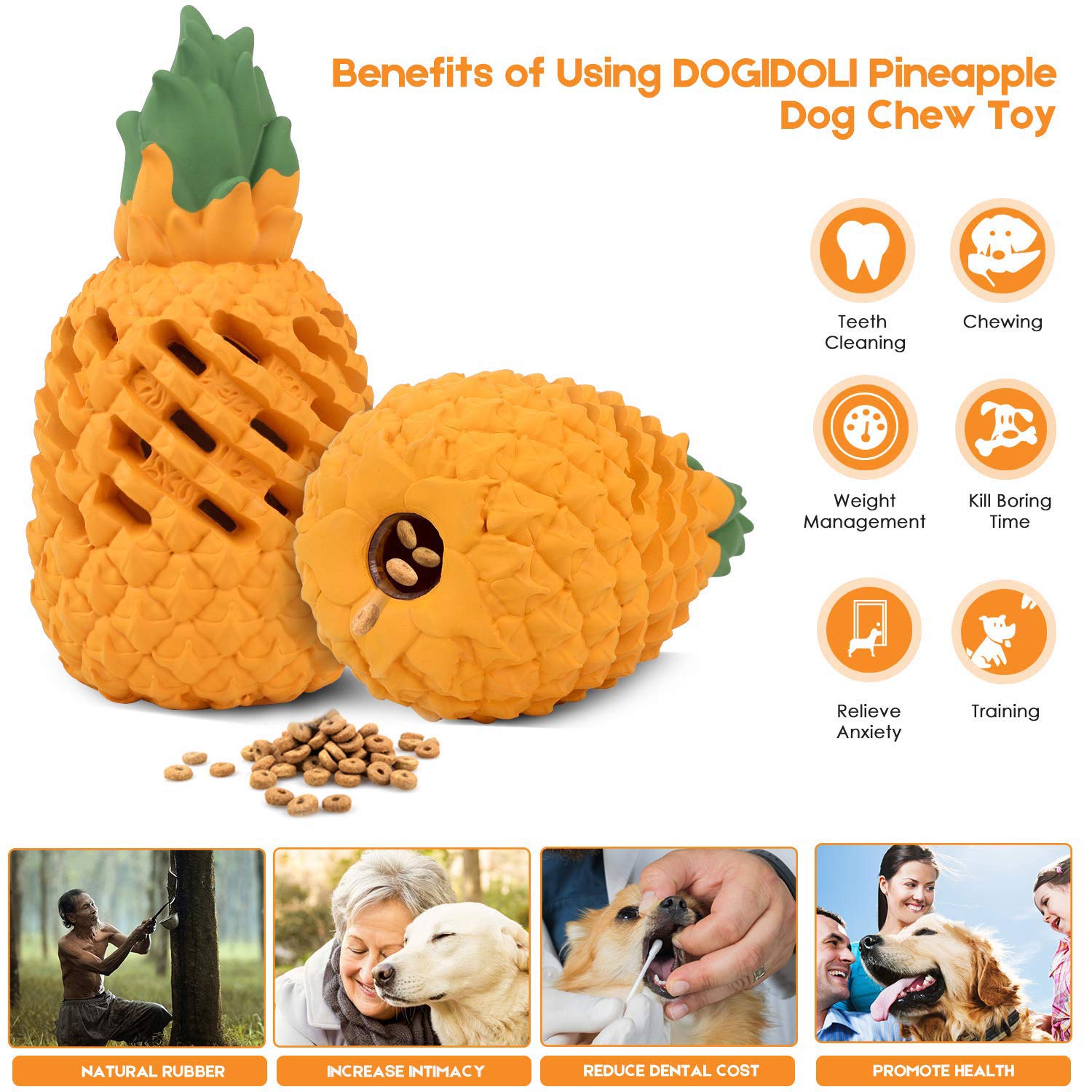 Non-toxic Pet Toy Cleaner Pineapple Dog Chew Toys Indestructible Durable Rubber Pet Dog Toy