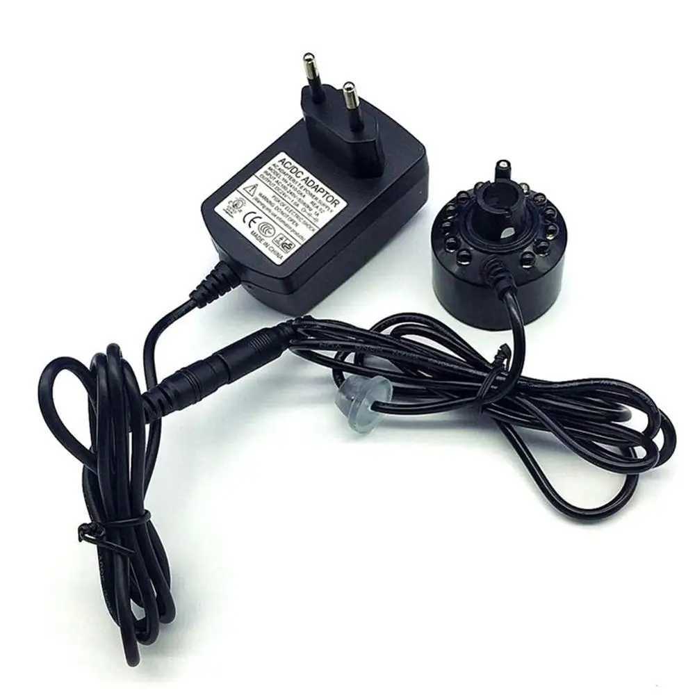 12 LED Electric Ultrasonic Mist Atomizer Fog Maker Humidifier Aquarium Fish Tank Rockery Bonsai Decor Pond Landscaping FountainLX241107