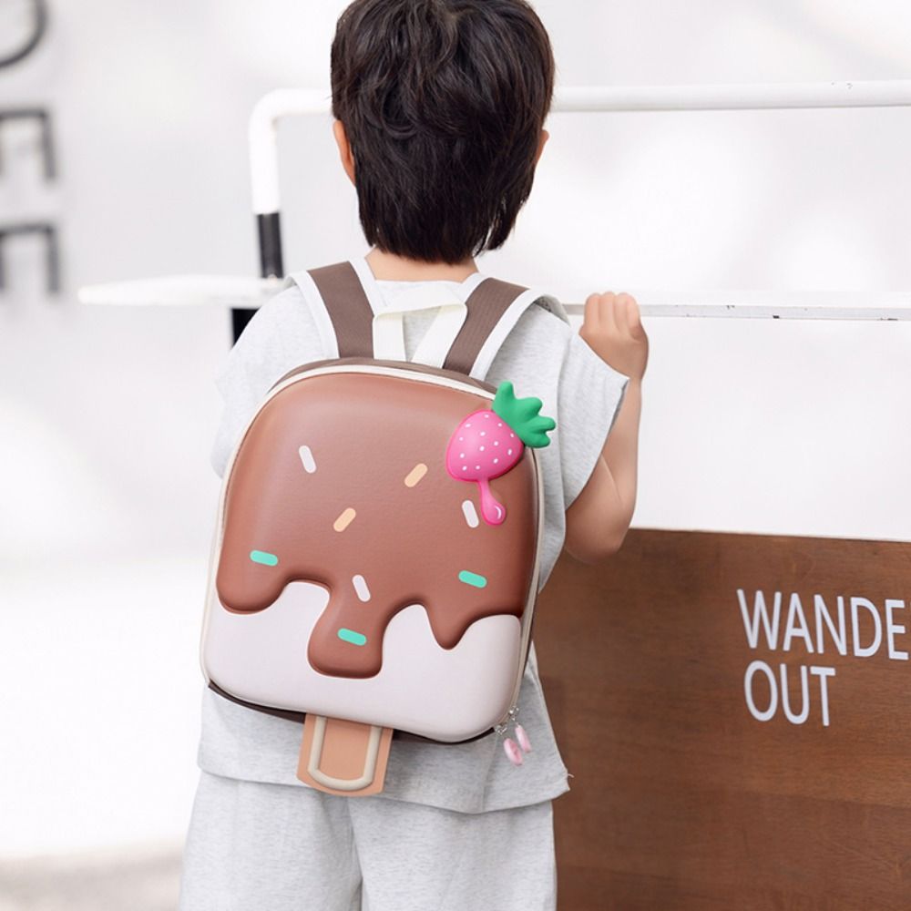 Cute Trend Kids Backpack Ice-cream Shape Shoulder Bags Portable Large Capacity Dessert Bag