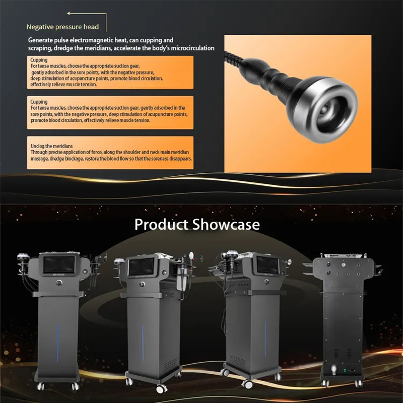 New Vertical 6 IN 1 Black Diamond Fiber Nourishing 448K Device Anti-Aging Skin Tightening Machine Body Sliming Face Lifting Beauty Device