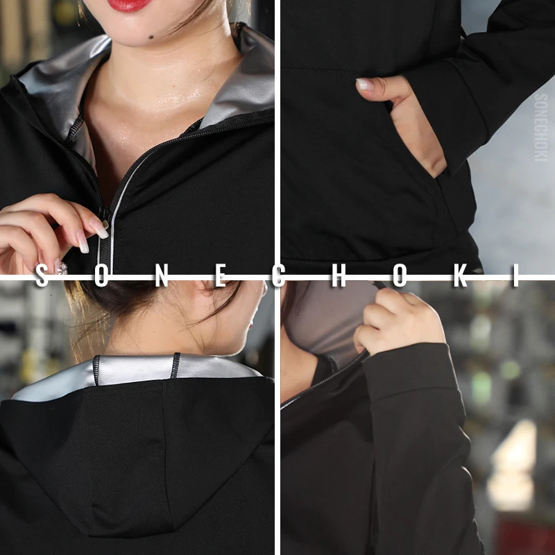 Sauna Suit Women Plus Size Gym Clothing Sets for Sweating Weight Loss Female Sports Active Wear Slimming Tracksuit 240401
