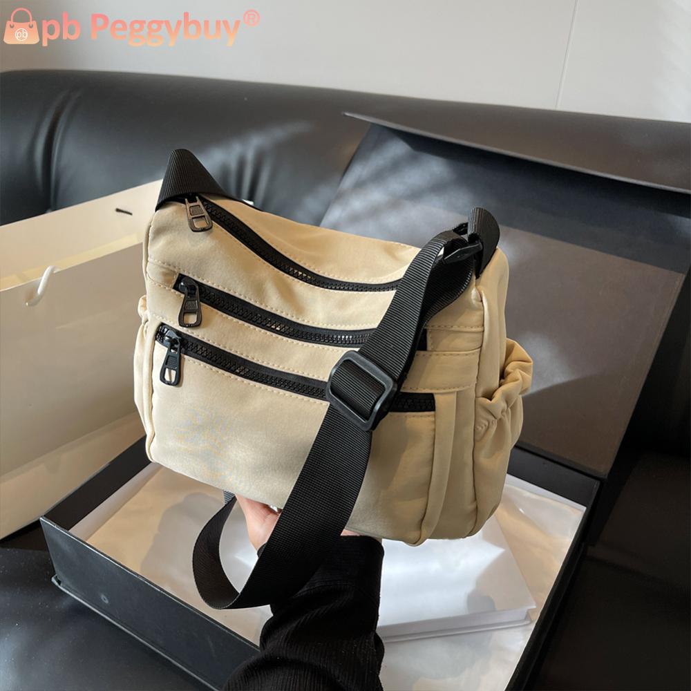 Shoulder Bag for Women Multiple Pockets Satchel Purse Nylon Adjustable Strap Messenger Bag Travel Commuting Bag