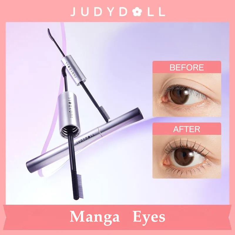 JUDYDOLL double head eye black waterproof mascara primer foundation cream long curly thick eyelashes 241107