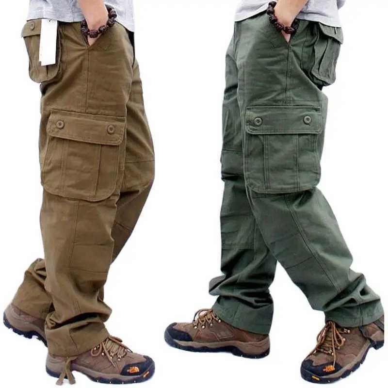 Mens Cargo Pants Mens Casual Multi Pockets Military Tactical Pants Men Outwear Straight slacks Long Trousers Large size 42 44 LX241107