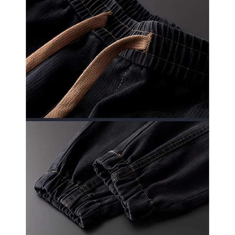 Mens Fashion ConciseOffice Harem Pants Holiday Party Plush Winter Cargo Trousers Classic Thicken Casual Pants Plus Size S-3XL LX241107