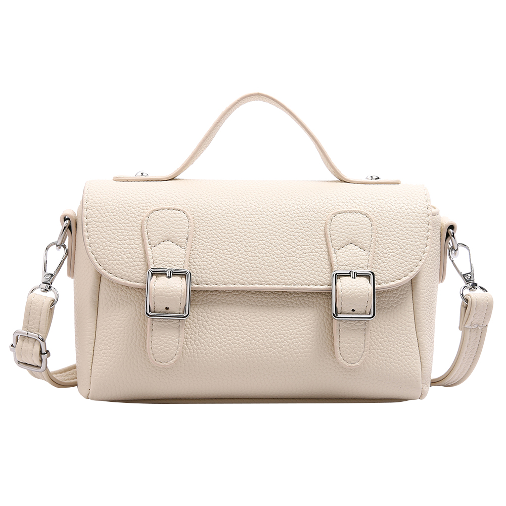 Women PU Flap Shoulder Bag Solid Color Vintage Messenger Bag Adjustable Strap Fashion Handbag Outdoor Travel Bag