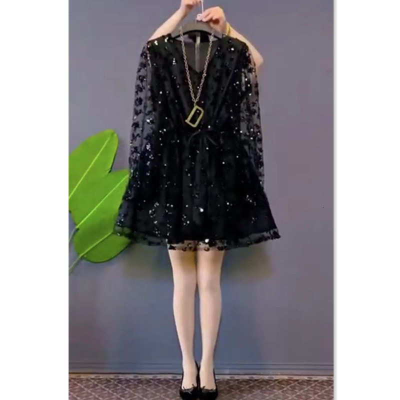 Women's V-Neck Sequin Party Dress: Patchwork Design For A Fashionable Look