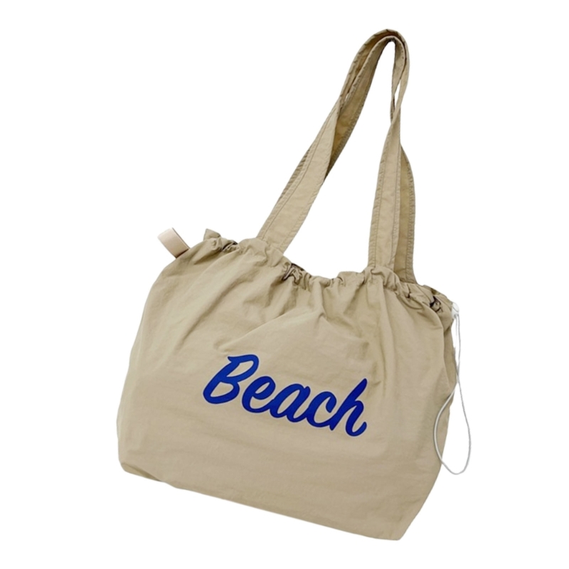 Women Bag Drawstring Armpit Bag Large Capacity Shoulder Bag Letter School Bag