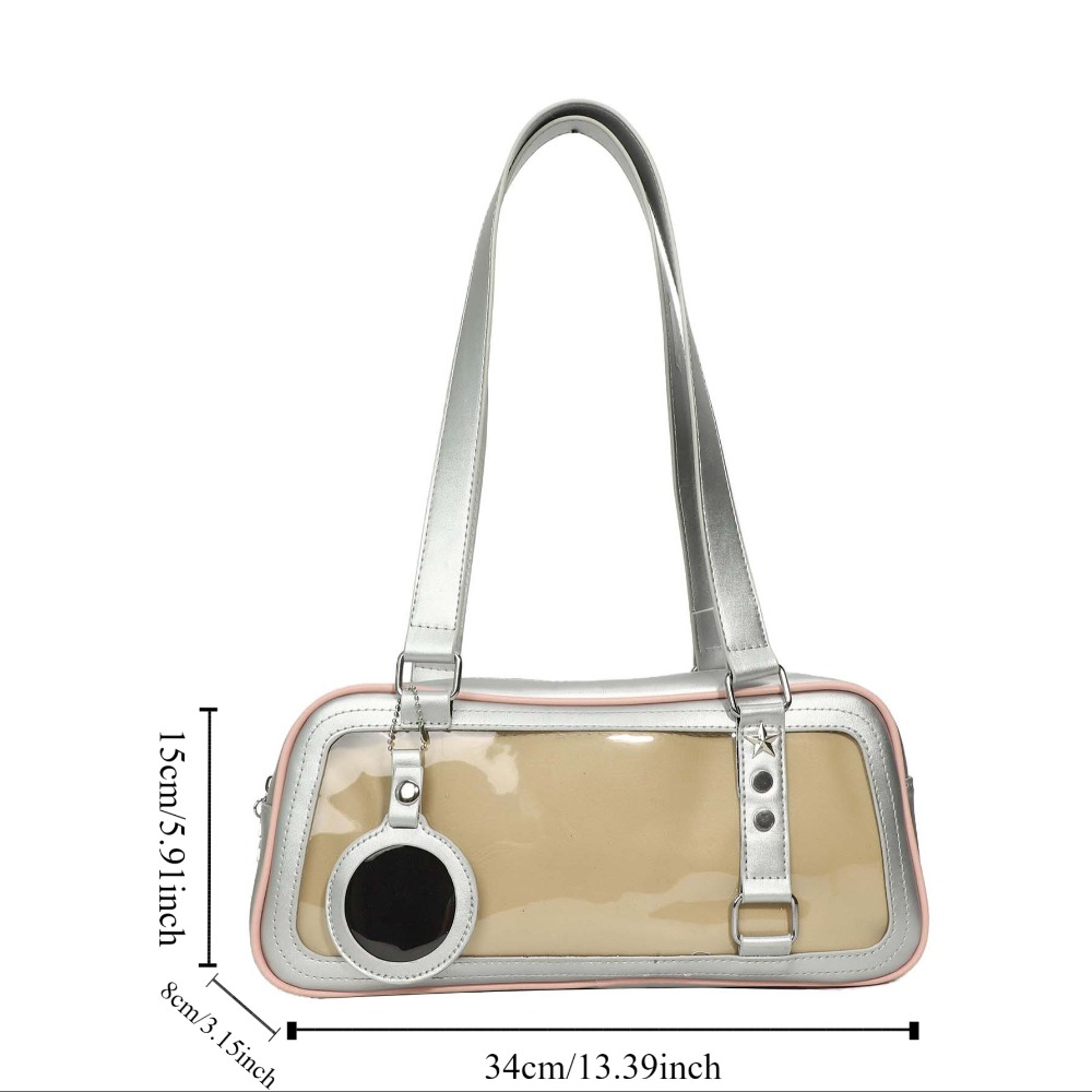 Casual Single Badge Itabag Simple Itabag PU Idol Merchandise Storage Transparent Pocket Mini Korean Style Shoulder Bag Women