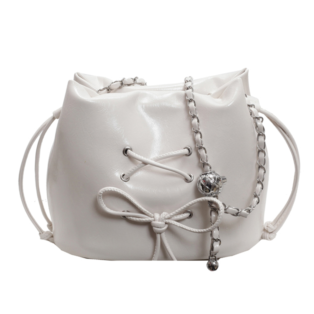 Women Luxury Shoulder Bag Solid Color Daily Tote Handbag Adjustable Strap Bucket Crossbody Bag Ladies Outdoor Bag