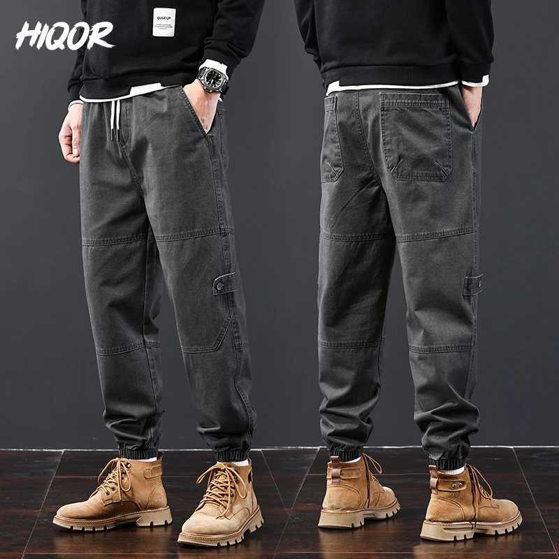 HIQOR Mens Aarmy Green Cargo Pants Autumn Pantalones Cargo Hombre Trousers Male Loose Joggers Sweatpants Brand Mens Clothing LX241107