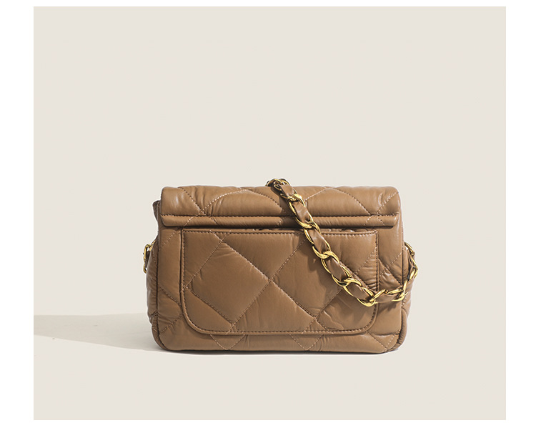 Women's Retro Simple PU All-match Argyle Cover Commuting Crossbody Shoulder Bag with Chain Strap