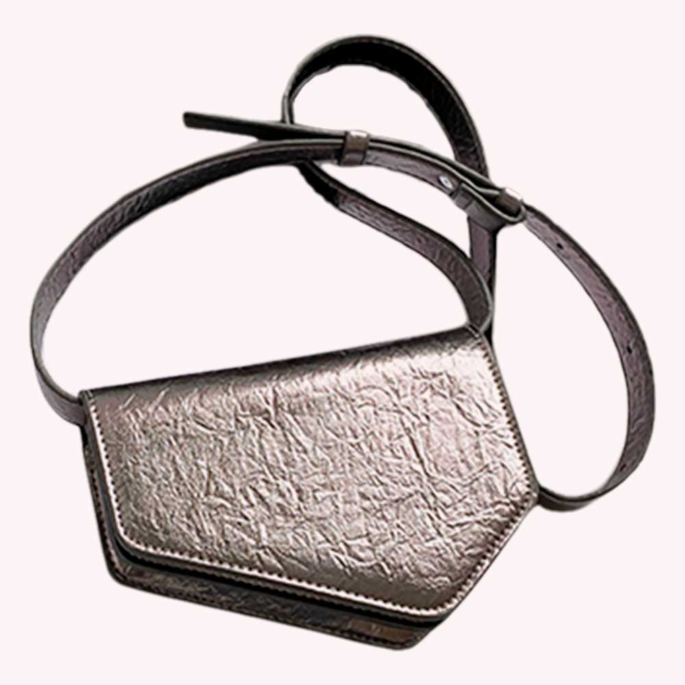 Women Shiny Crossbody Bag PU Leather Simple Evening Bag Adjustable Strap All-Match Satchel Bag Ladies Commute Bag