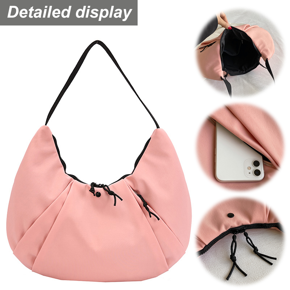 Crescent Bag Women Large Capacity Shoulder Bag Canvas Zipper Underarm Bag Hobo Bag Travel Commuter Bag