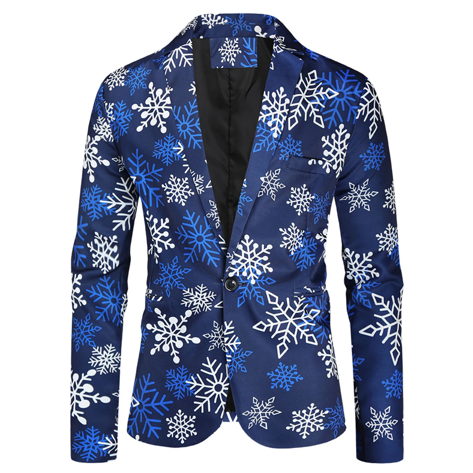 Mens Fashion Blazer 2024 Trendy Selling Party Coat Casual Slim Fit Buttons Suits Christmas Print Blazers Jacket For Men 241108