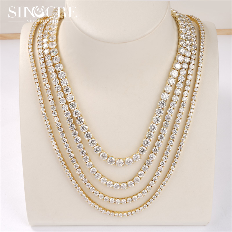 5mm Moissanite Tennis Chain Necklace Bracelets for Women Men