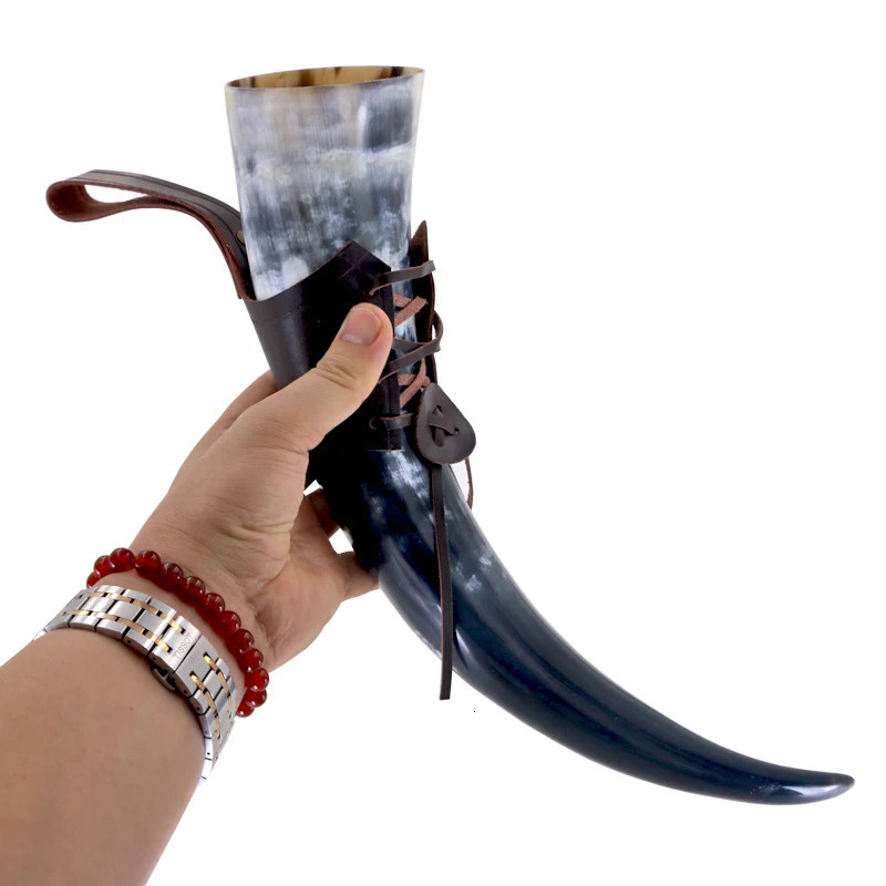 Handicrafts Viking Drinking Horns Beer Glasses Tartar Jars Bull Horn Bickel Containers Viking Drinking Cups 241107