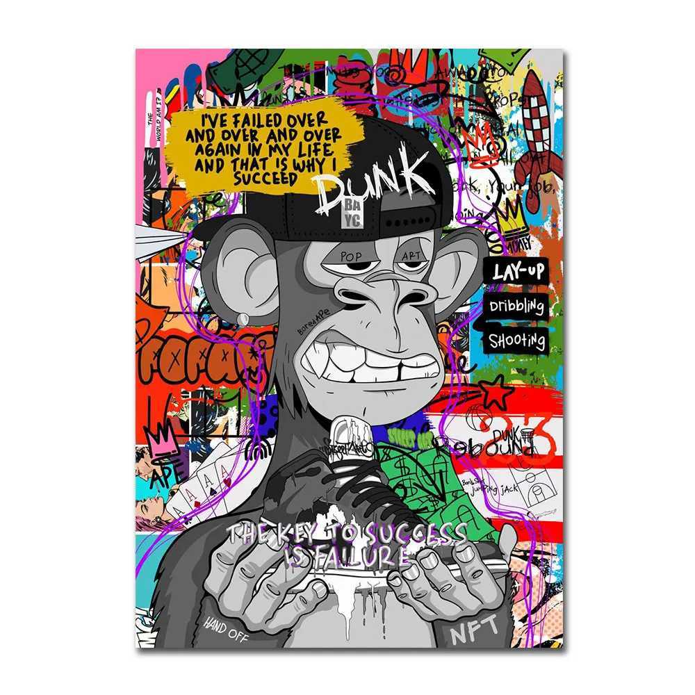 Art Street Graffiti NFT Canvas Painting Poster Home Decor Wall Art Picture for Living Room Frameless X241107