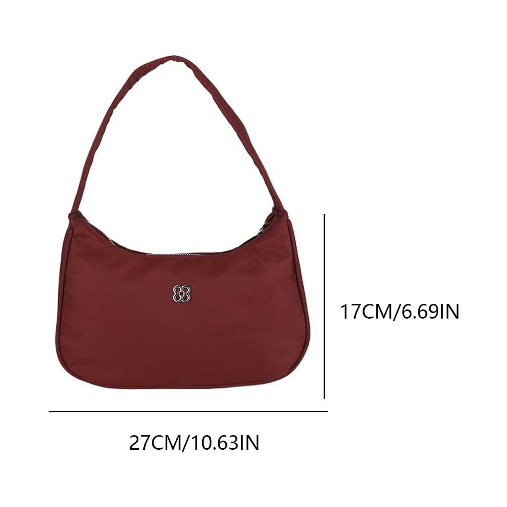 Women Fashion Shoulder Bag Zip Closure Simple Underarm Bag Simple Tote Handbag Elegant Shoulder Purse Party Vacation Bag