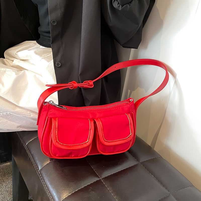 Women Underarm Bag Stylish Crossbody Bag Adjustable Strap Casual Satchel Bag Multi-pockets Oxford Shoulder Handbag Chic Hobo Bag