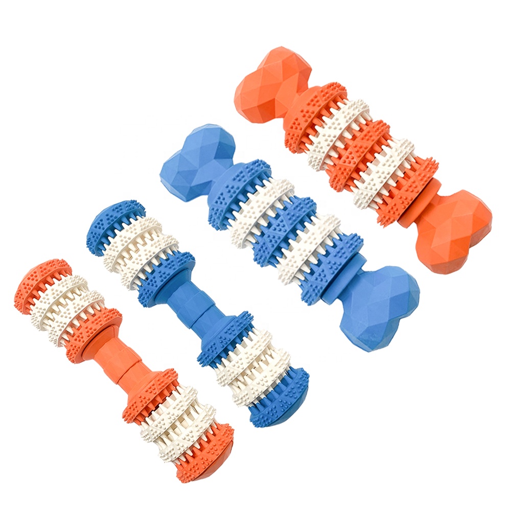 Natural Rubber Interactive Dog Toy Durable Teeth Cleaning Chew