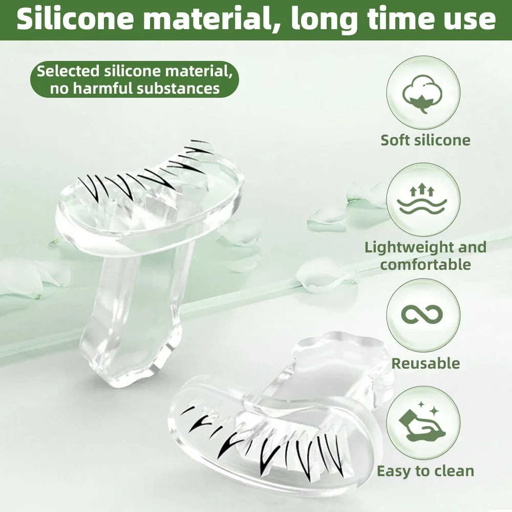 Silicone eyelash seal template with handle seal Natural simulation eye black makeup tool Quick makeup eyelash template seal 241107
