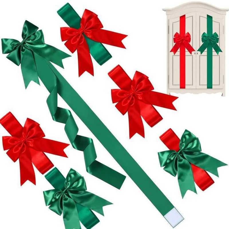 1pc Big Ribbon Bow Christmas Supplies Bow Front Door Decorations Hanging FrontDoor Red Bows Supplies Home Ornaments NewYear 2025XJ241107