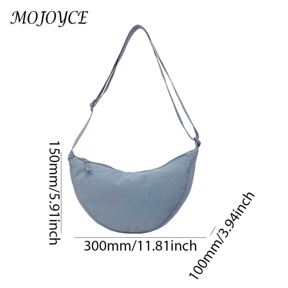 Women Half Moon Underarm Bag Solid Color Crossbody Crescent Bag Fashion Cloud Shoulder Bag Adjustable Strap for Outdoor Travel