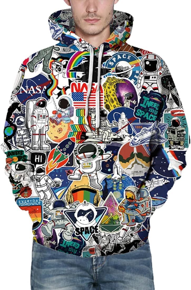 Hoodie for Mens Womens Mens Novelty Hoodie Realistic 3D Print Sweatshirt Unisex Top Casual Pullover Graphic Trendy graffiti patterns