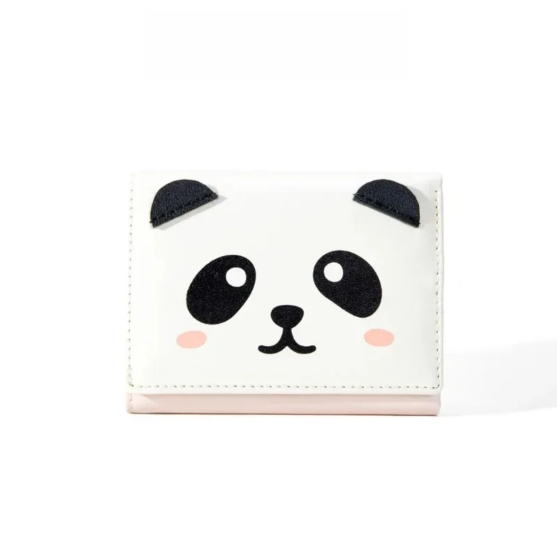 Cute Panda Small Money Clip Pocket Wallets for Students Mini Coin Purse Ultra-thin Small Buckle Card Bag Billetera Para Hombres