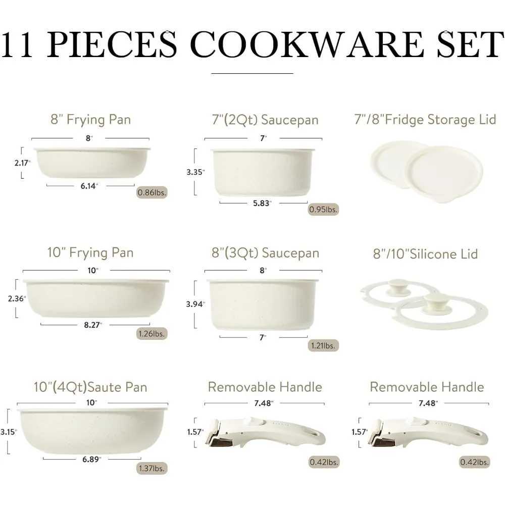Cookware Sets 11 pots and pot sets non stick cookware set with detachable handles induction kitchen cookware set with non stick detachable handlesL240