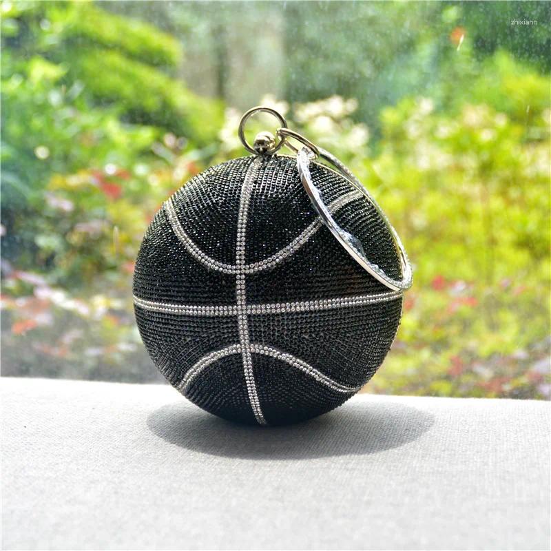 Free Shipping Drawstring Ladies Round Evening Bag Rhinestone Shiny Basketball Purse And Handbags For Women 2024 Dia Ball Clutch Designer Bag Luxury Ba
